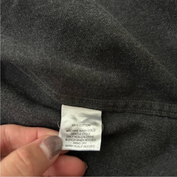 Men's UNTUCKit Costanti Dark G Dark Gray Flannel Shirt Grey Slim Fit XLarge - Picture 4 of 6